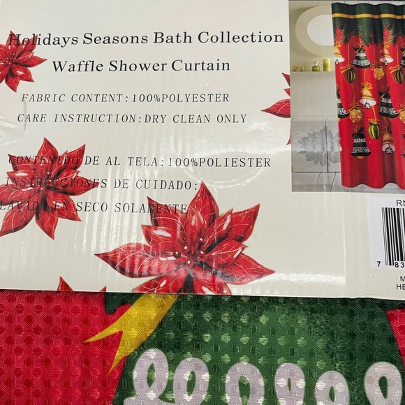 NEW Holiday Seasons Christmas 13-Piece Bells Shower Curtain...